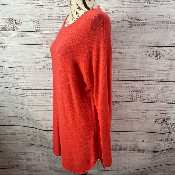 MICHAEL KORS LONG SLEEVE SCOOP NECK ZIPPER SIDES TUNIC BLOUSE TOP - Picture 5 of 12